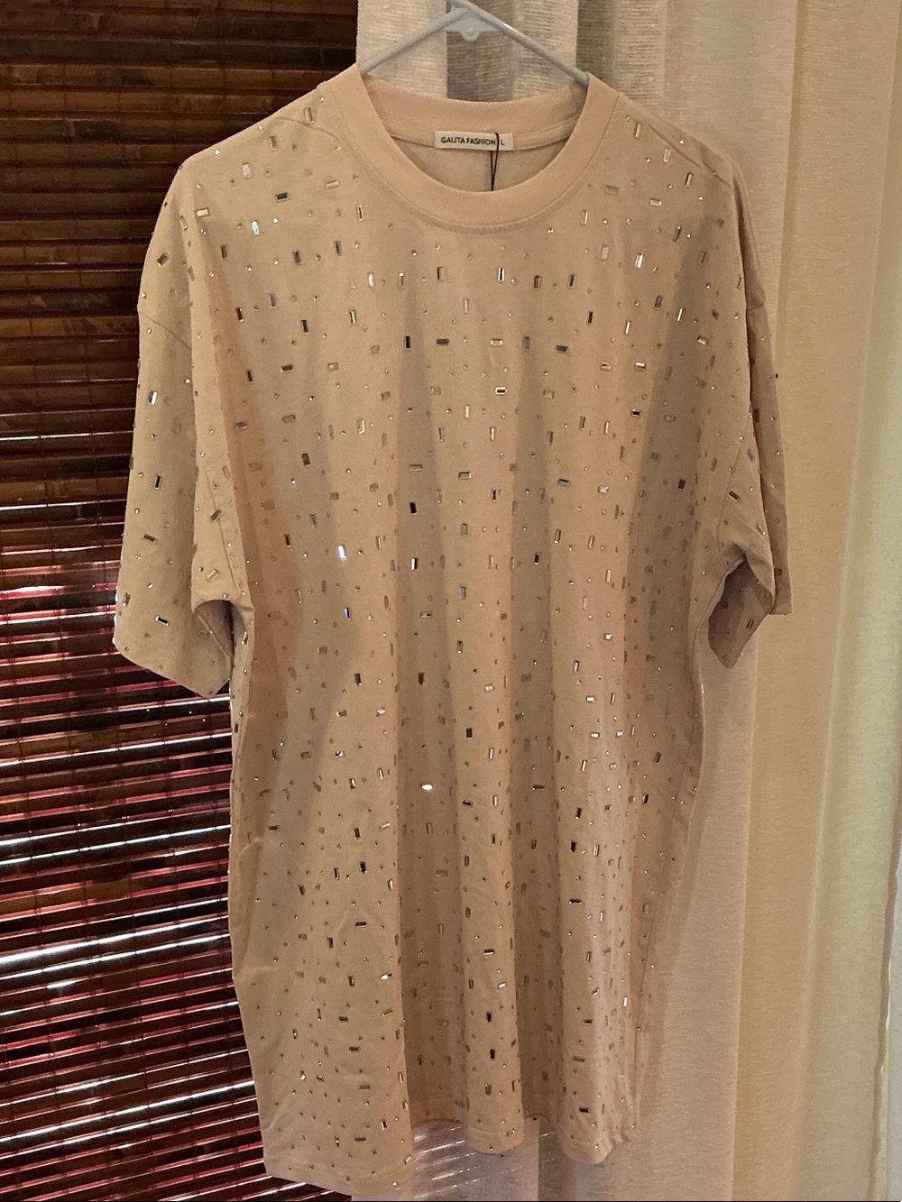 Gautier Couture Beige Embellished Women's Tunic Top